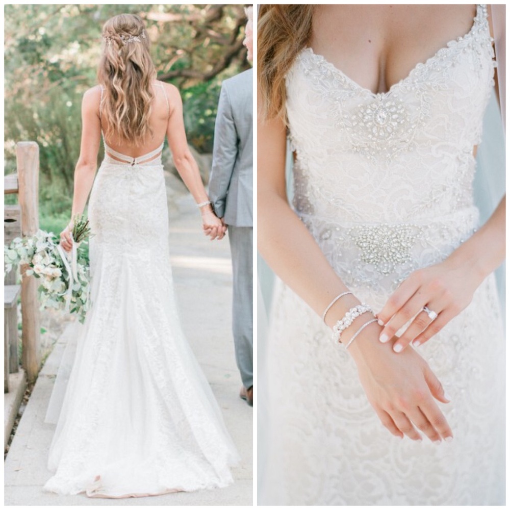 Alvina Valenta Wedding Dress Gown Beaded Lace 12* - Picture 1 of 10